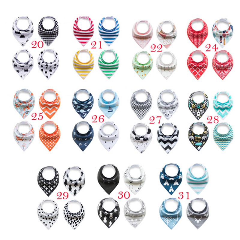 

INS Baby Bibs Infant Cotton Triangle Burp Cloths fox Saliva Kerchiefs Bandana Baby Feeding 43styles 0601028