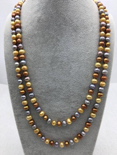 

60inches Long Pearl Jewellery,8-9mm Multicolor Natural Freshwater Pearl Necklace,Wedding Necklace,Love Mothers day Women Gift