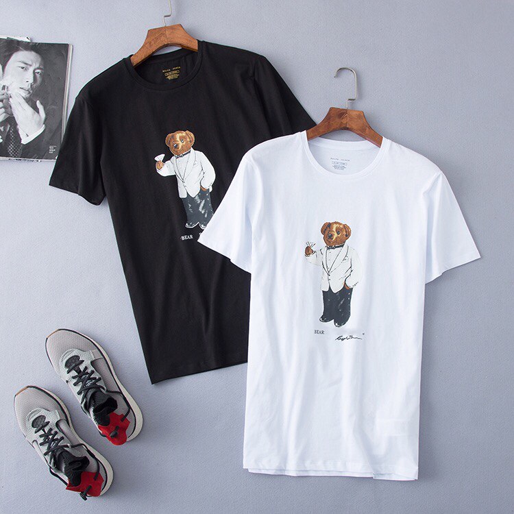 

US SIZE Bear shirt Unisex tshirt Short sleeve T shirt cotton tee shirts  L XL 2XL dropshipping, White