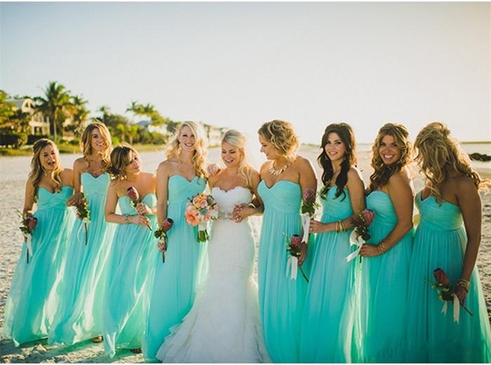 turquoise beach wedding dress