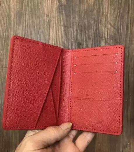 

Premium red and black graphite M60502 men's leather wallet card package N63145 wallet id wallet double folding bag