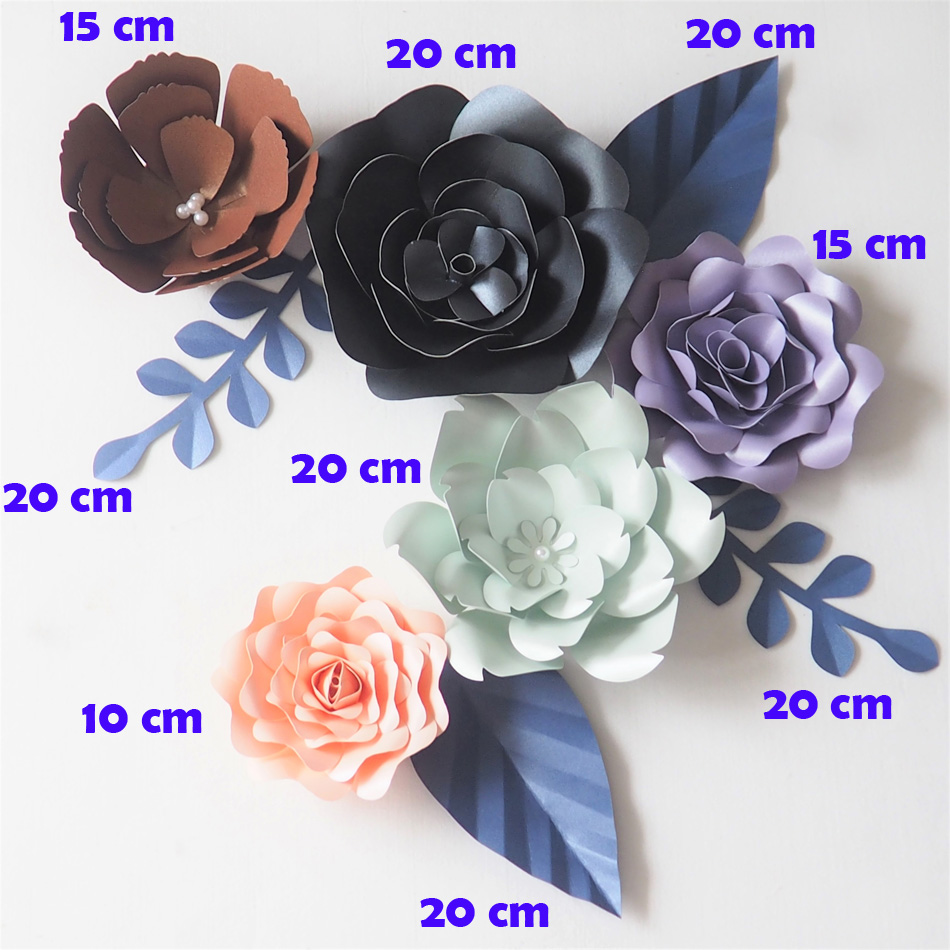 

DIY Artificial Flowers Fleurs Artificielles Backdrop Giant Paper Flowers 5PCS Paper Leave 4PCS Wedding Party Decor Baby Shower