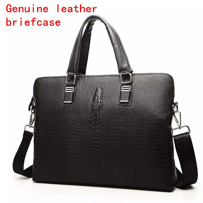 

Factory own brand men baotou leather crocodile pattern fashion handbag trend leather business briefcase fashion leather shoulder bag