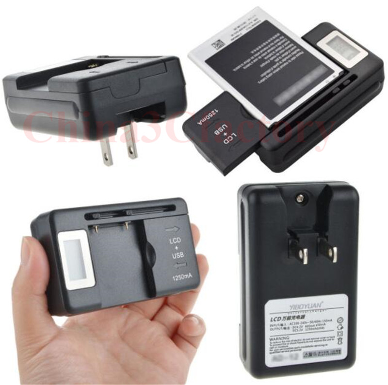 

Universal Intelligent LCD Indicator battery Charger For Samsung S4 I9500 S3 I9300 NOTE 3 S5 With Usb Output Charge US EU PLUG