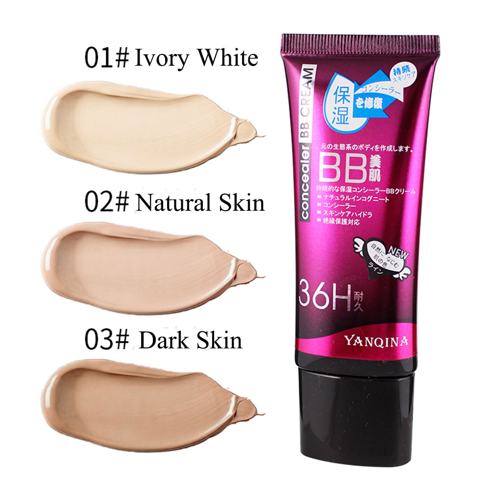 

YANQINA 3 Colors Natural Flawless BB Cream Brightening Moisturizing Concealer Nude Foundation Makeup Face Beauty Tools Hot