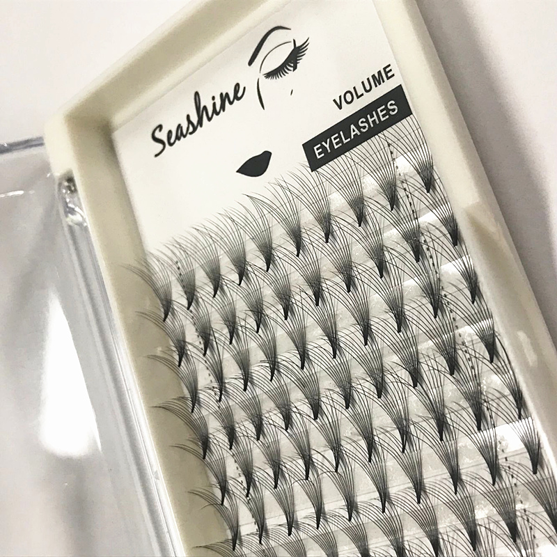 

Seashine 10D Volume Eyelash Extension Top Quality Pre Made Fans Heat Bonded Own Brand Free Shipping Factory Direct Sell Wholesale Price
