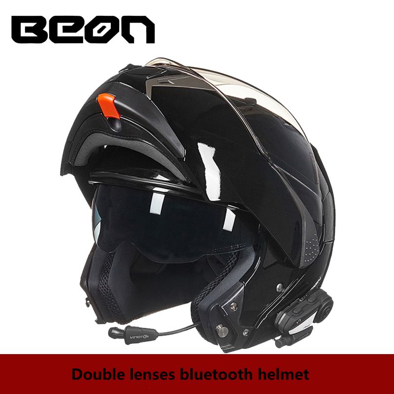 BEON Double Lenses Basculer le casque de moto BLUETOOTH hommes Casque Complet de Moto moto Riding casque casque moto casques