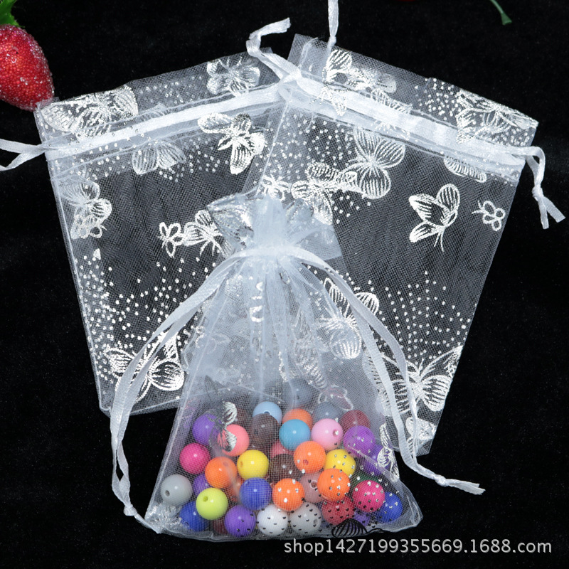 

Wholesale Butterfly Organza Bag 7x9/9X12/13X18 cm,100pcs/lot Wedding Jewelry Packaging Pouches,Gift Bags,Multi Colors
