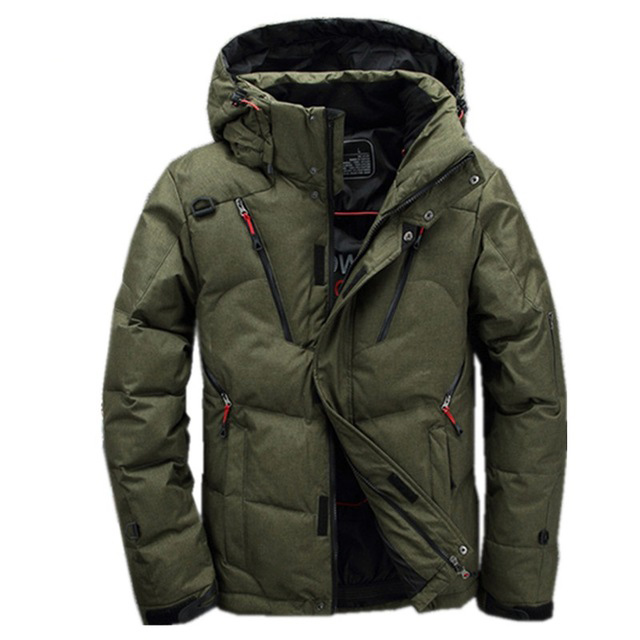 High Quality Winter Mens Down Coat Army Thick Hooded Jackets Fashion Men's Warm Coat Parkas
