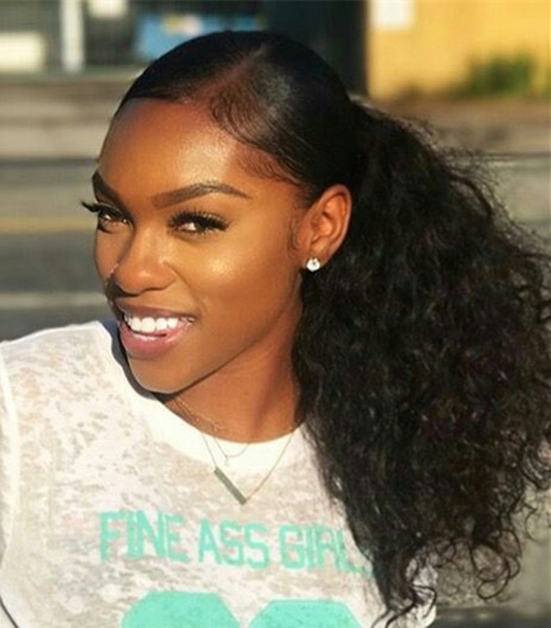 

Brazilian human hair Ponytails 10-24 100g Afro Kinky Curly drawstring pony tail Hair Pieces Clip Hair Extensions Many Colors