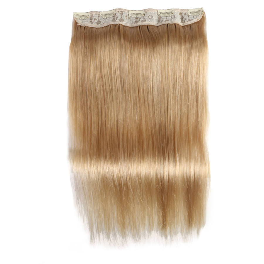 

ELIBESS HAIR -Straight Full Head Clip in Machine Made Remy Hair Extensions 100g/pc #27#613#1B#4 Brown Color 5 Clips in 1 piece Human Hair, #4