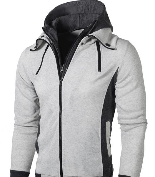 

New Hot Style Casual Jacket Men's Double Hoodie Fashion Men's Cardigan Coat Sport Styles Hoodies, Color 2