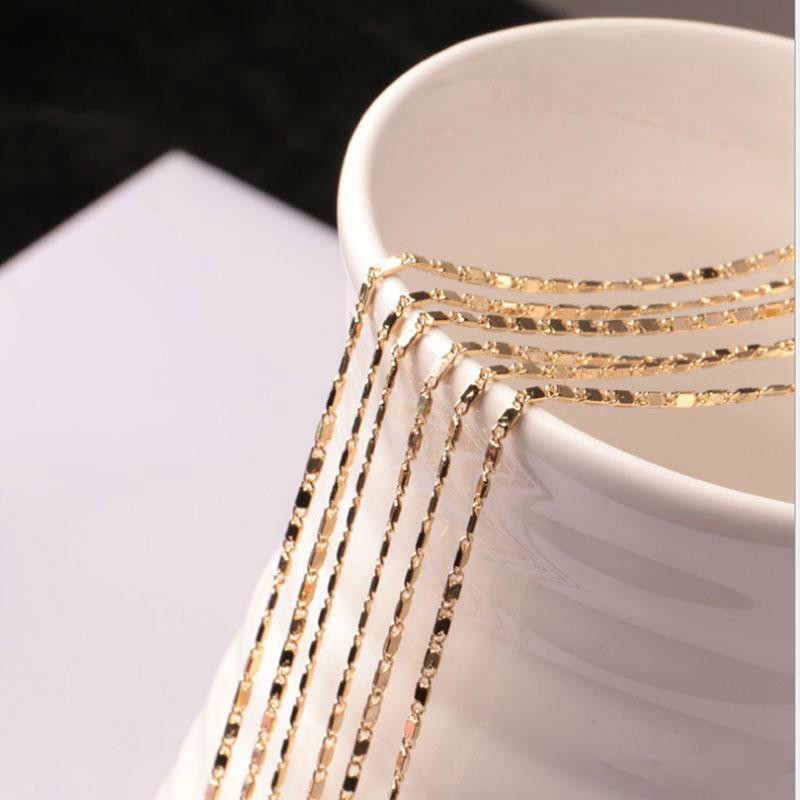 

Fashion Short Clavicle Chain Plating 18K Gold 2mm Flat Chain Europe And The Jewelry Necklace Hot Sale