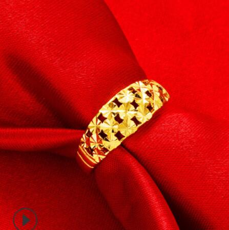 

jewelry couple rings gold color stars hollow out simple rings hot fashion free of shipping