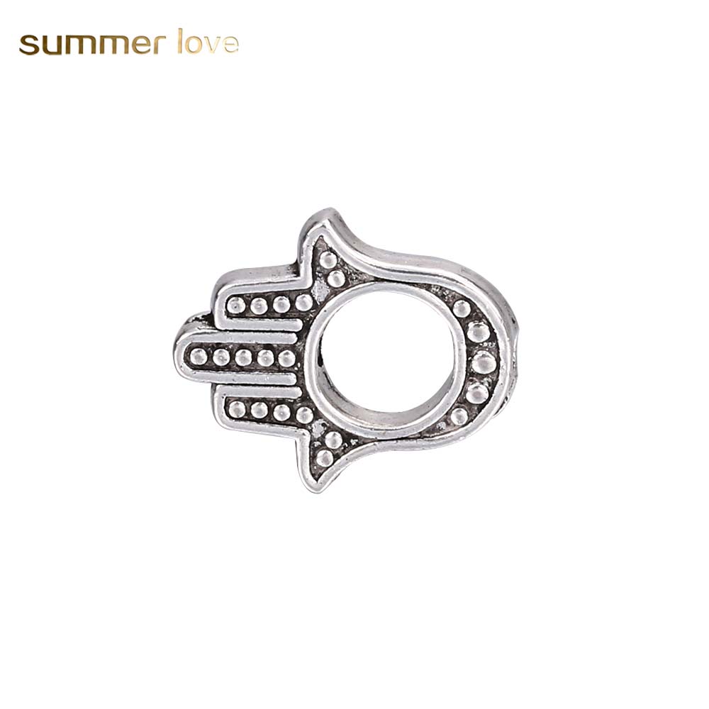 

New Fashion Sliver Plated Hollow Hand Shape Crystal Jewelry Charm For Beads Bracelets Trendy Designer Charm For Diy Jewelry Making
