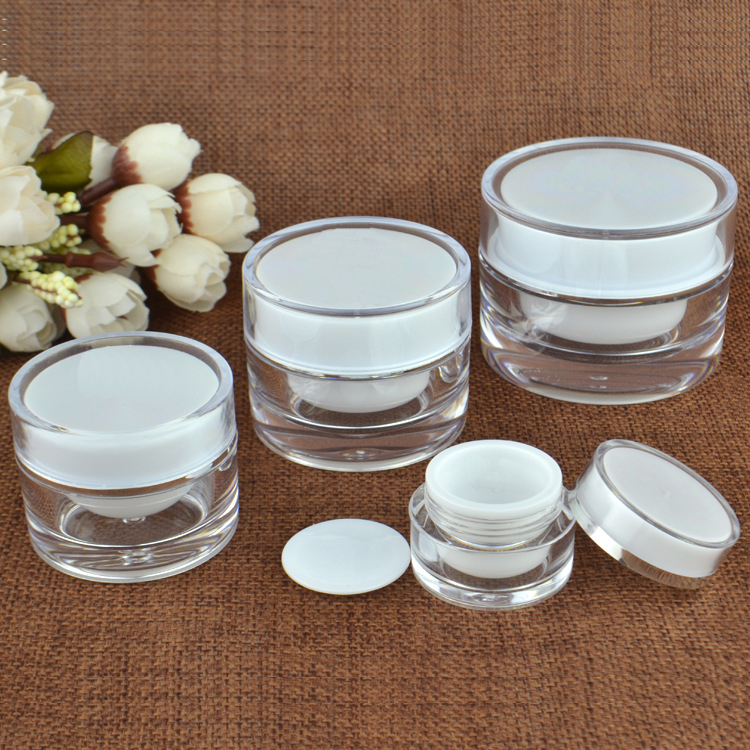 

5 10 15 20 30 50 G ML Empty Clear Upscale Refillable Acrylic Makeup Cosmetic Face Cream Lotion Jar Pot Bottle Container with liners