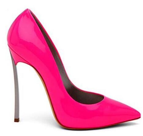 

Brand Shoes Woman High Heels Women Pumps Stiletto Thin Heel Women's Shoes Hot Pink Pointed Toe High Heels Wedding Shoes size 42, 10 cm heel
