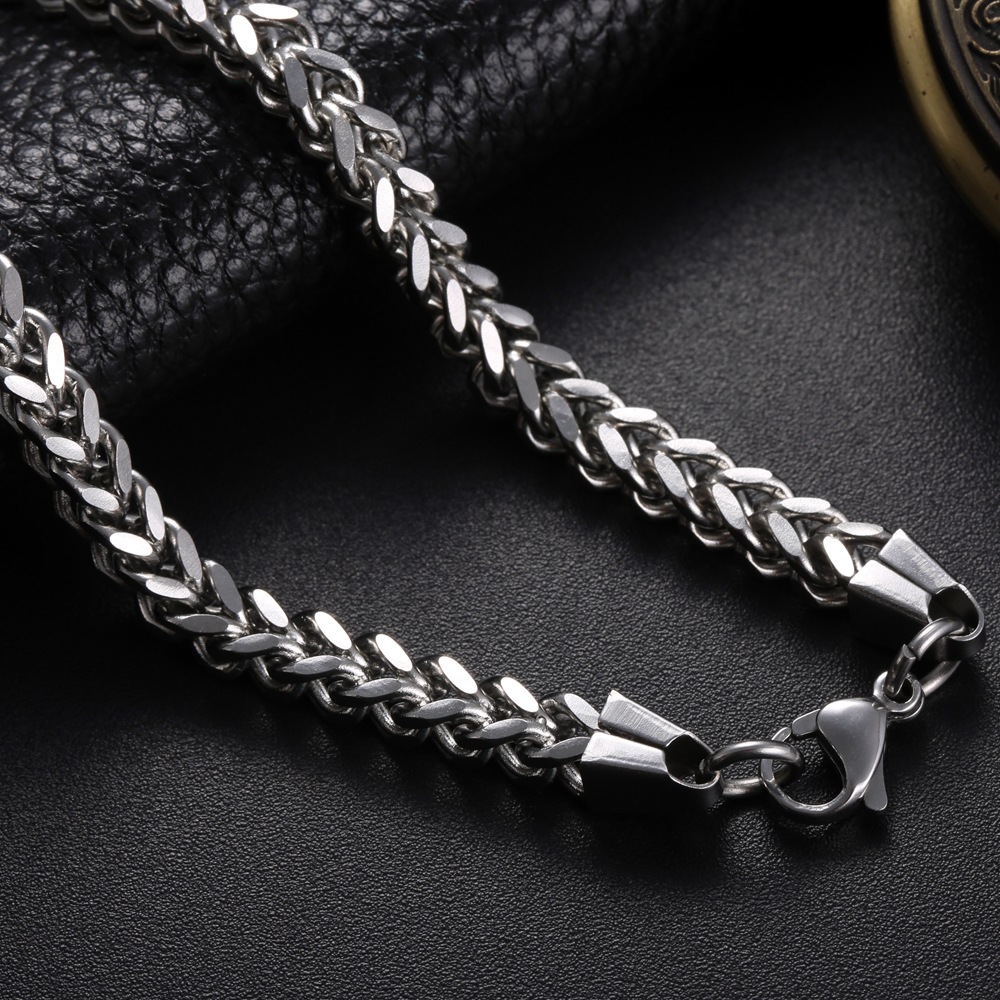 

Punk Rock Metal Long Chains Link Necklace For Men Stainless Steel 5MM Wide 18-30 Inch Vintage titanium 2017 Statement Jewelry CHN001