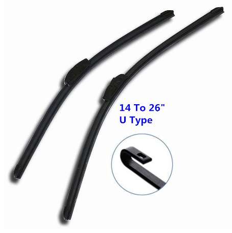 

Hot Sale Car Windshield Wiper Blade 14 To 26 Inch For U-Type Hook Made By Soft Natural Rubber Frameless
