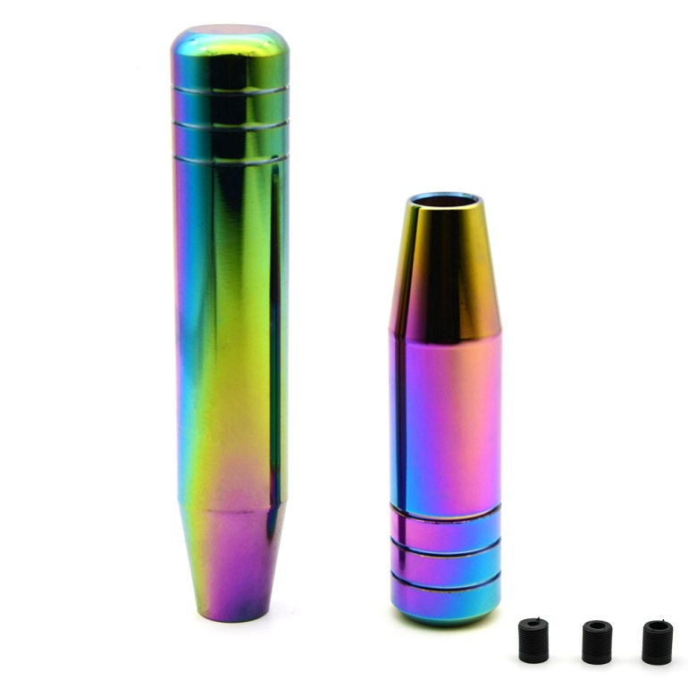 

Universal 13cm/18cm Length Manual Car Gear Shift Knob Aluminium Alloy Racing Automatic Shift Knob With Logo Neo Chrome