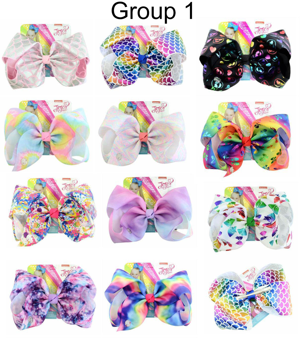 

JOJO SIWA 8inch LARGE Rainbow Unicorn Signature hair clip HAIR BOW with card and sequin logo baby girl Children more styles for choice, Golden;silver
