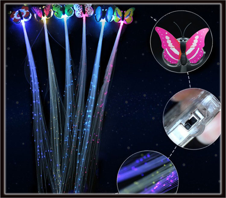 

Multicolor LED Flash Light Fiber Luminous Braid Optical Fibers Braids Luminous Hair for Bars Party Birthdays KTV Concerts Hair Holiday