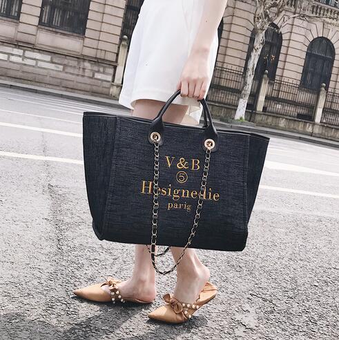 

Ladies Large Shopping Casual Jeans Multi Functional Shoulder Denim Hand Capacity Fashion Handbag Tote Leisure Walking Bag Bag Vlnmv