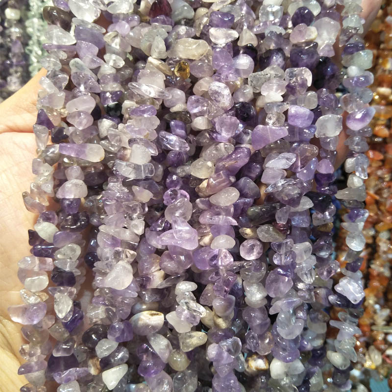 

Irregular Shape 5-8mm Natural Amethyst Stone Beads Purple Quartz Gravel Beads For Jewelry Making DIY Bracelet Strand 85cm/lot
