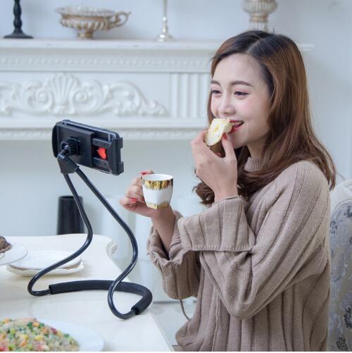 

2018 New Lazy Neck Phone Holder Stand For iPhone Desk 360 Degree Rotation Mobile Phone Mount Bracket Cell Phone Holder Stand, White
