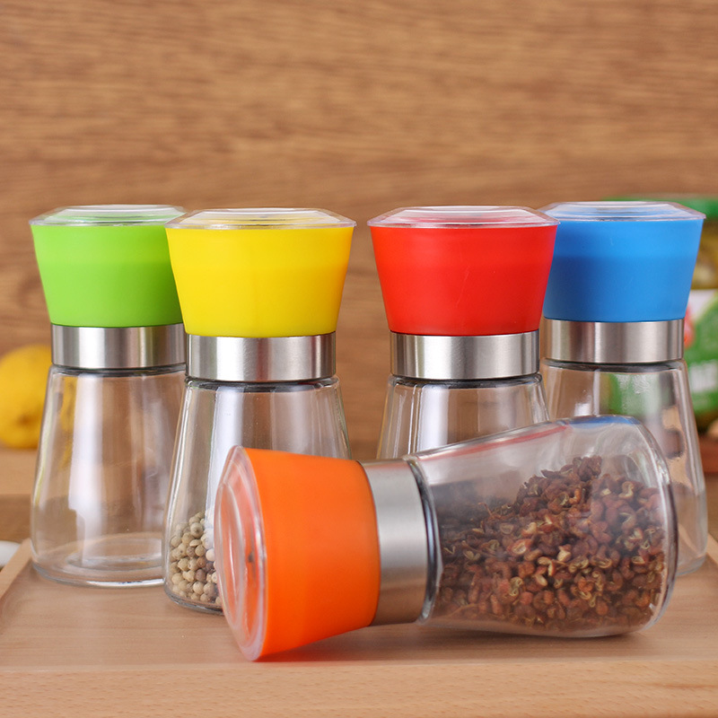 

Salt and Pepper mill grinder Glass Pepper grinder Shaker Spice Salt Container Condiment Jar Holder grinding bottles CNY754