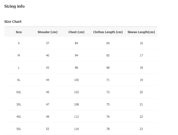 Us Men S Shirt Size Chart