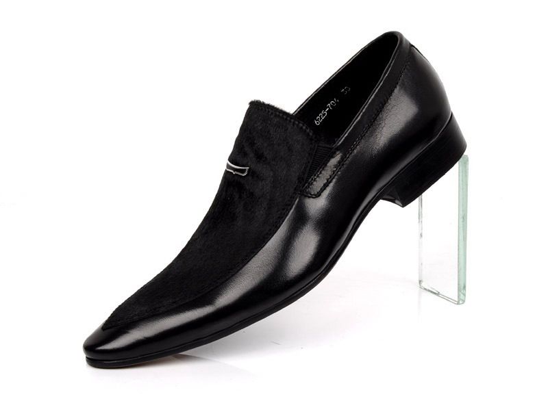 

New Arrival Men Black Formal Shoes Fashion Pointed Toe Horsehair Leisure Leather Shoes For Man Wedding Party Show Shoes