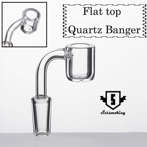 

Smoking Accessories 4mm Flat top Quartz Banger domeless nail 10 14 18 male female 90 Degrees Nails 643-Q