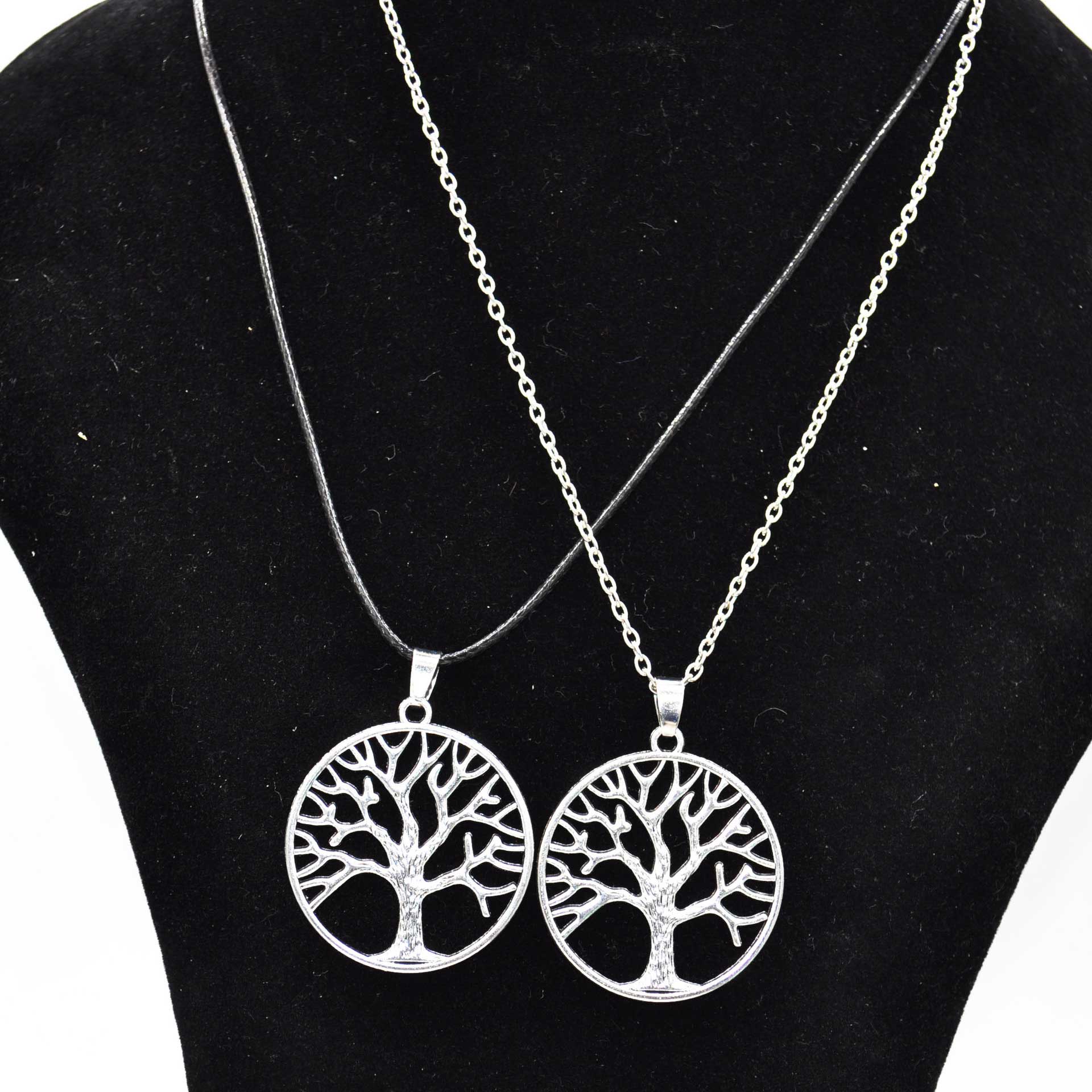 316l acero inoxidable colgante árbol de la vida Tree of Life oro plata Collar de cuero