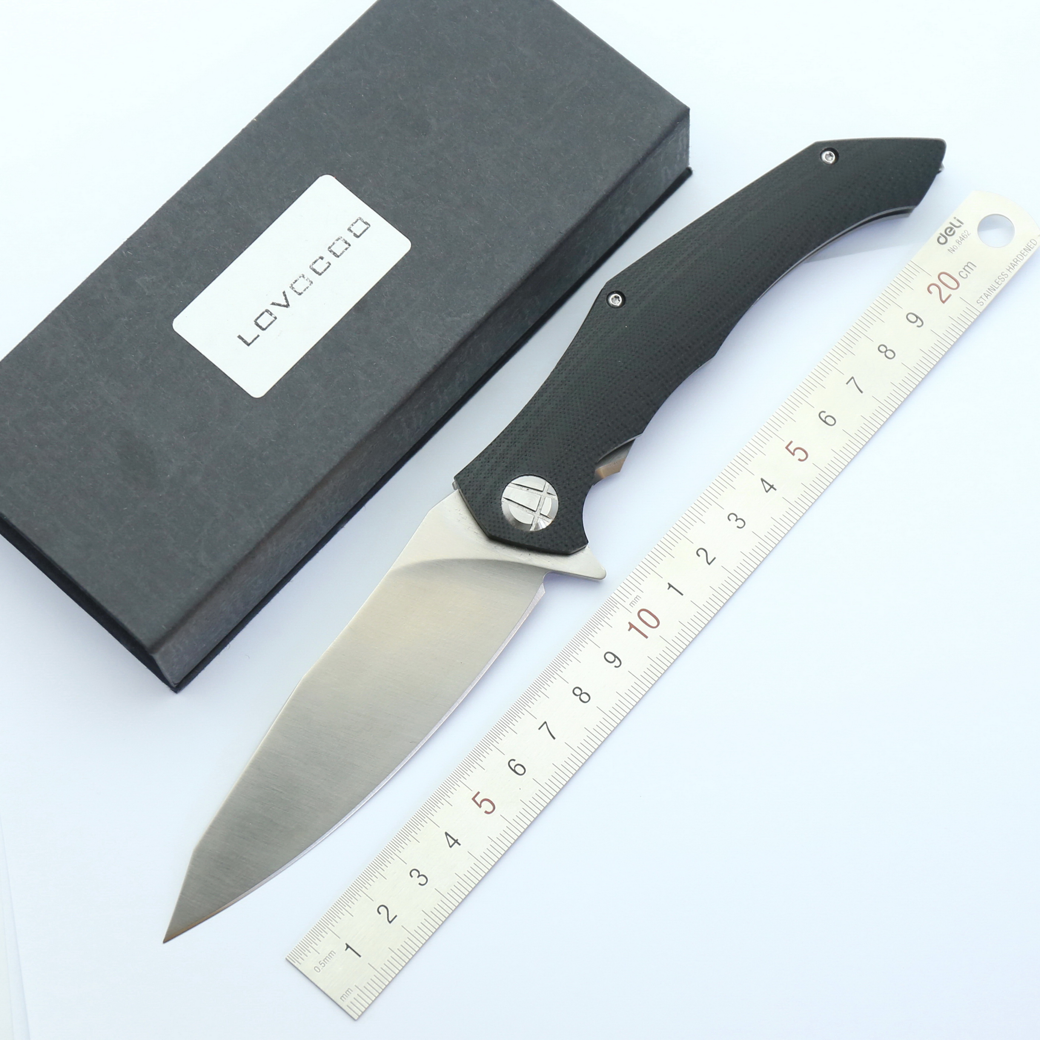 

Warriors flipper folding knife D2 satin blade G10+ steel titanium handle pocket knife outdoor hiking camping tools survival tactical knives