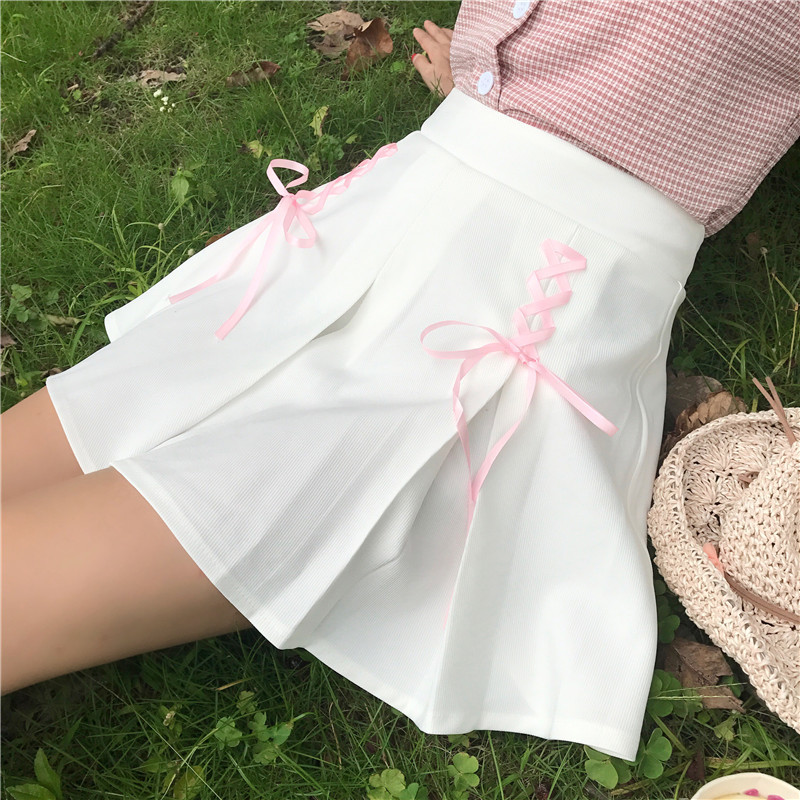Women Harajuku Skirt Kawaii Preppy Style A-line Cute Sweet Mini Skirts Lolita Saia School Uniforms Faldas Ladies Jupe 2SK6.5 D1891801-image-425269612