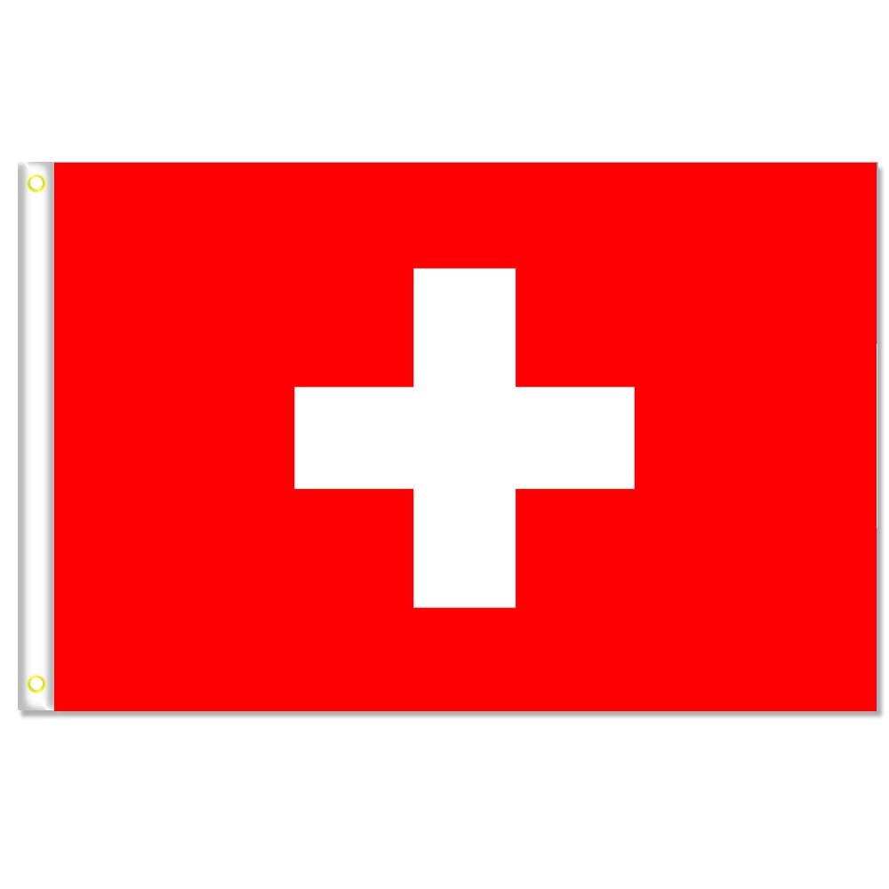 

Swiss flags banner Size 3x5FT 90*150cm with metal grommet,Outdoor Flag
