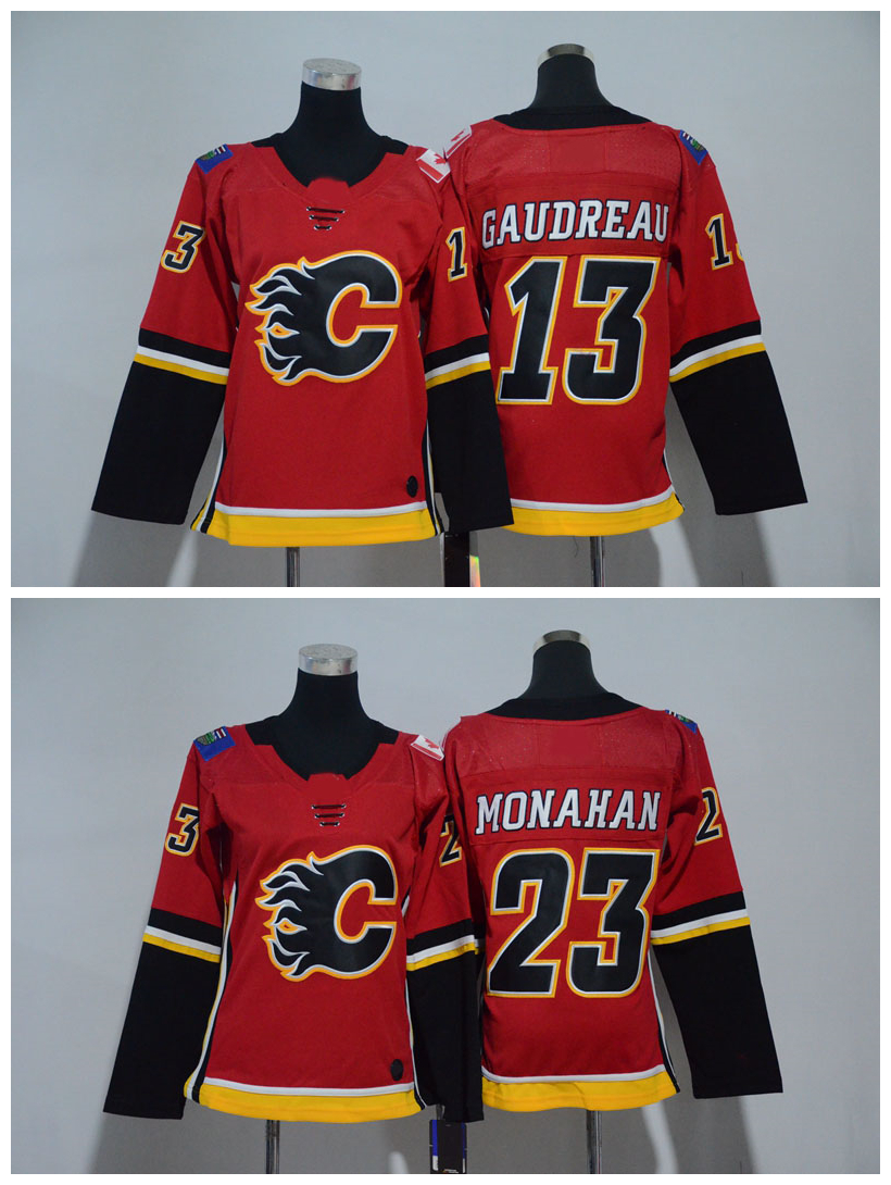 

2018 Youth Kids Calgary Flames Jerseys 13 Johnny Gaudreau 23 Sean Monahan Boys Jerseys Authentic Stitched Ice Hockey Jerseys, Black
