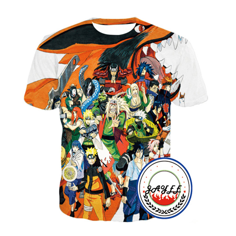 

3D Print T Shirt Tee Short Sleeve NARUTO Printed T-shirt Super Cool Tees Men Women T-shirts 12 styles Top, Nts-044