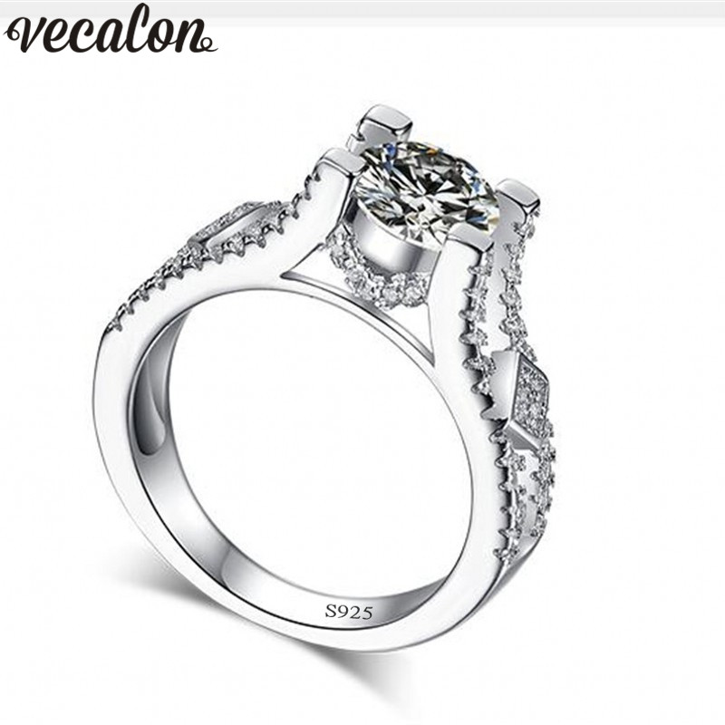 

Vecalon Brand Vintage 925 Sterling Silver ring 5A Zircon Cz Engagement wedding Band rings for women Bridal Jewelry