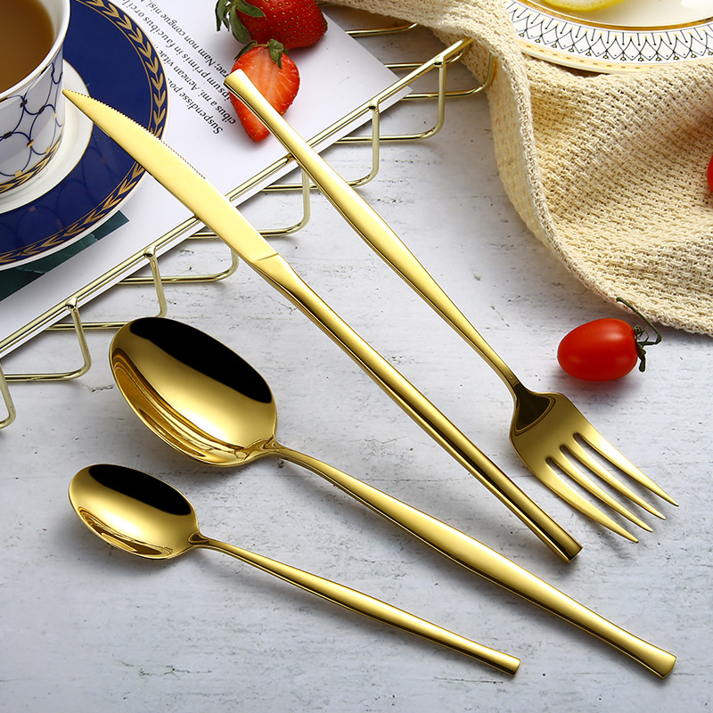 Ins Chic Tableware Set Stainless Steel Flatware Set Cutlery Spoon Knife Fork-image-412122168