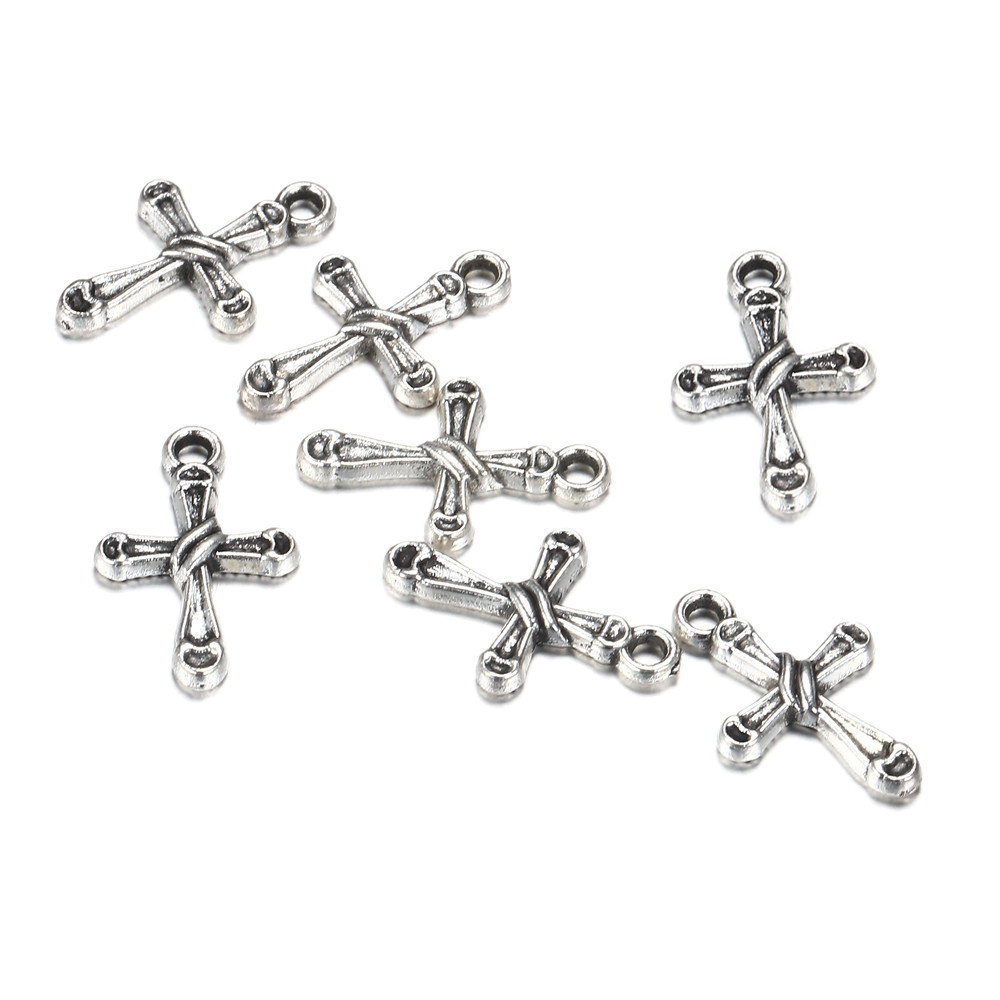 

100pcs/lot 20*13mm Cross charms anti Silver Vintage Small Cross Charms Pendants for necklace Jewelry Handmade Findings Wholesale, Bronze;silver