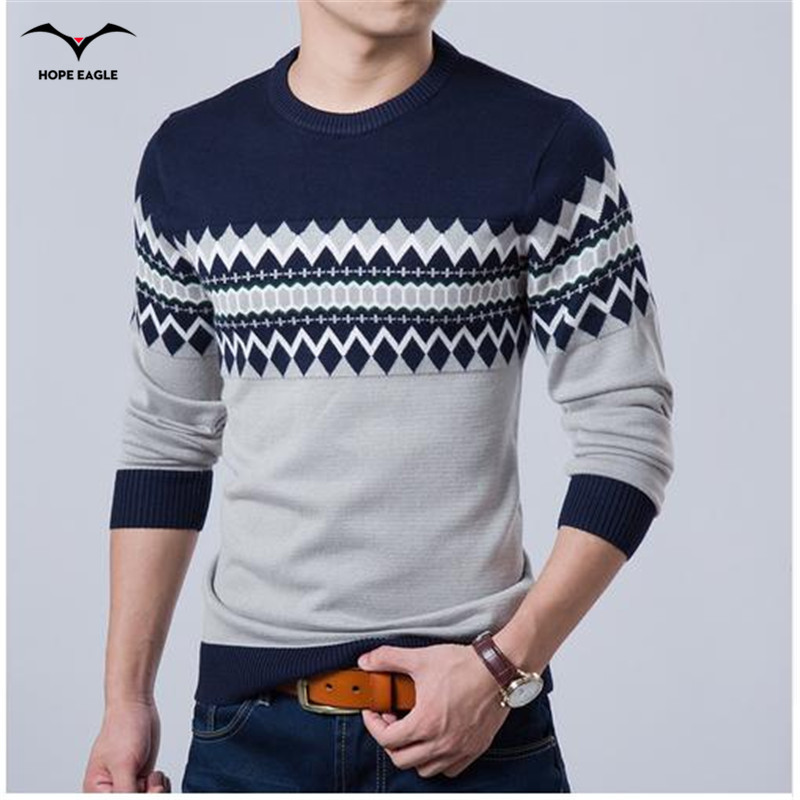 2017 Nouveau Automne Marque De Mode Pull Occasionnel O-Cou Slim Fit Tricot Hommes Chandails Et Pulls Hommes Pull Hommes XXL L18100803
