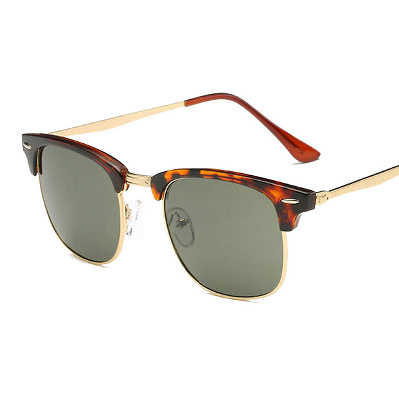 

Classic Half Metal Sunglasses Men Women Brand Designer square Glasses Mirror Unisex Sun Glasses Fashion Gafas Oculos De Sol UV400