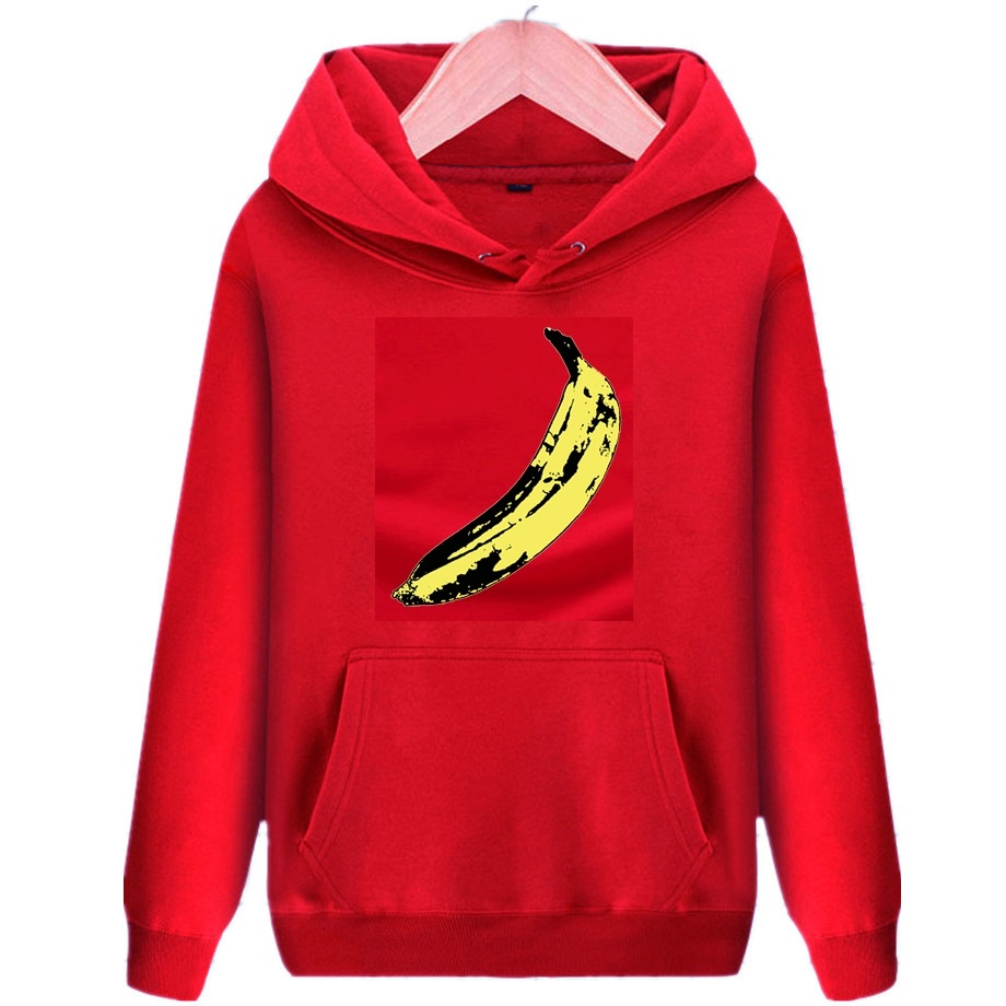 The Velvet Underground fleece warm hoodies Rock & Roll band hooded sweatshirts men women banana printed street wear