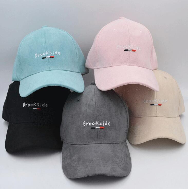 

Brookside Letters Embroidered Casual Designer Hats Men Women Ball Caps Unisex Commemorative Hats Chamois Leather Hat, Khaki