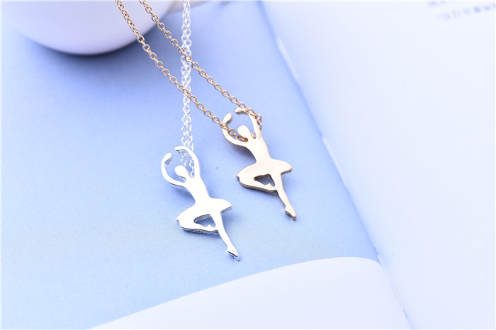 

10pcs Elegant Dancing Ballet Girl Pendant Necklace Classic Beauty Lady Figure Necklace Jewelry Gift for Women