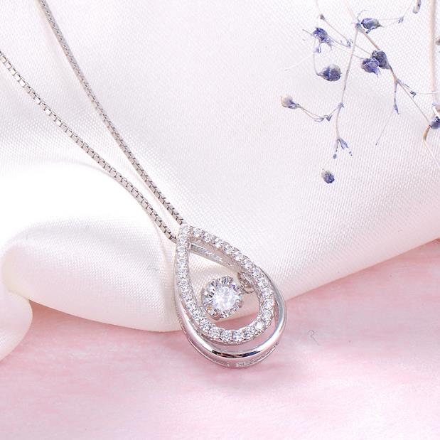 

Smart necklace 925 sterling silver pendant drop shape new jewelry collarbone necklace size 15.33*10.1 weight 1.31 grams