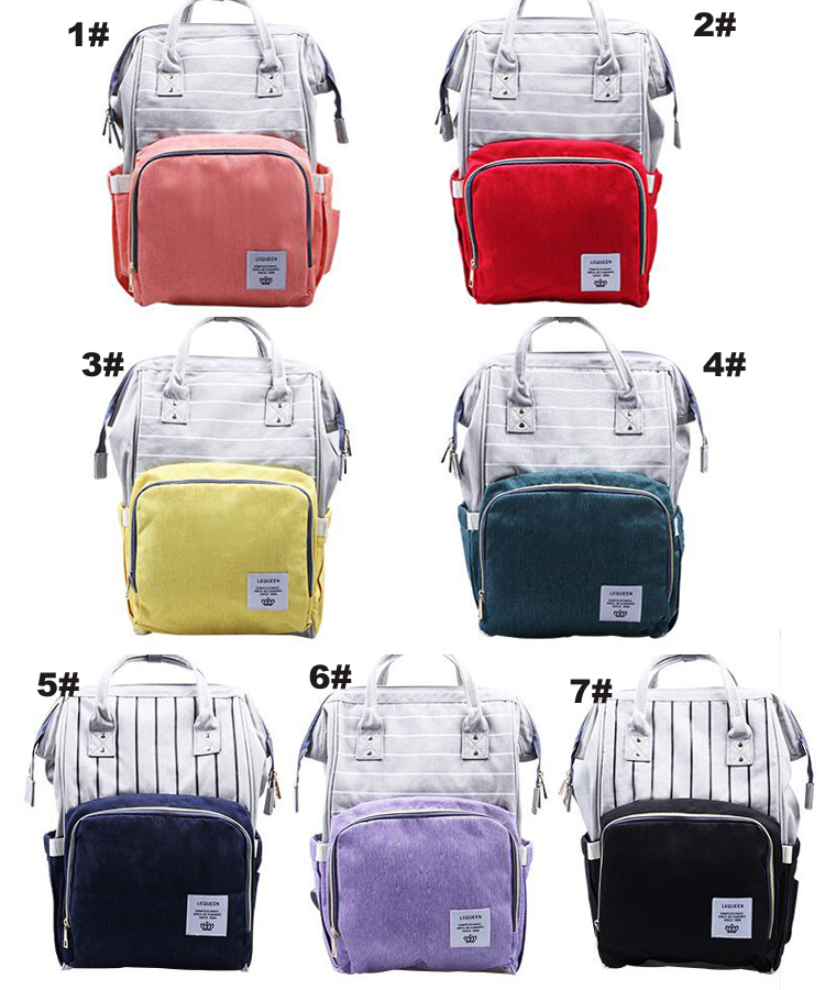 

NEW Stripe Multifunctional Diaper Backpack Multi-color Baby Mommy Changing Bag Mummy Backpack Nappy Mother Maternity Backpacks Oxford Cloth, Many colors to choose