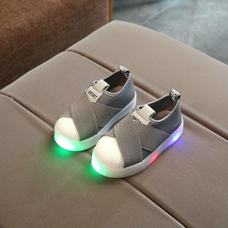 

On Sale Discount Kids Shoes With Light Boys Shoes 2018 Children Canvas Sport Led Girls Princess Shoes Baby Boys Sneakers Size 26-30, Black